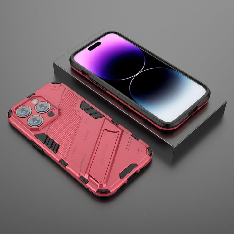For iPhone 14 Pro Max Punk Armor 2 in 1 PC + TPU Phone Case (Light Red) - iPhone 14 Pro Max Cases by buy2fix | Online Shopping UK | buy2fix