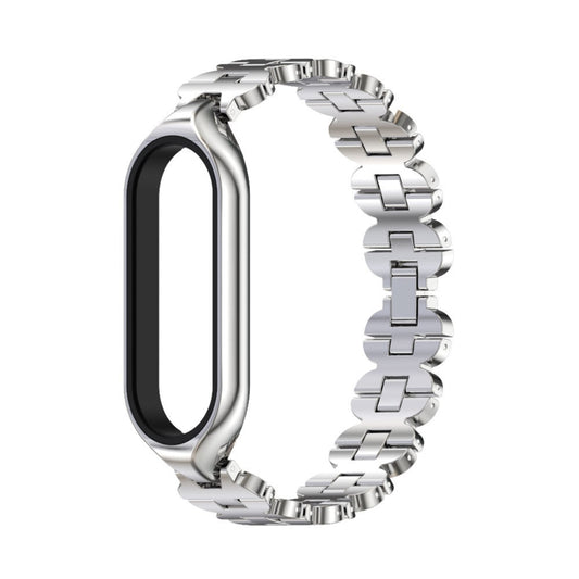 For Xiaomi Mi Band 5 / 6 MIJOBS Bone Chain Double Hole Metal Watch Band(Silver) by MIJOBS