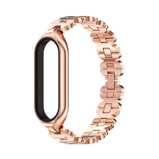 For Xiaomi Mi Band 5 / 6 MIJOBS Bone Chain Double Hole Metal Watch Band(Rose Gold) by MIJOBS