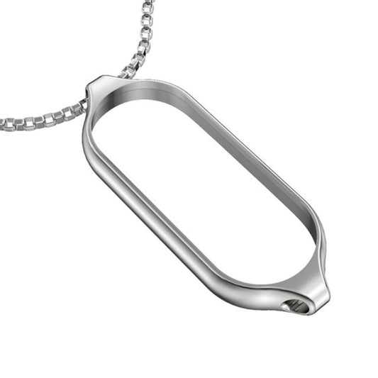 For Xiaomi Mi Band 5 / 6 MIJOBS Metal Pendant Stainless Steel Watch Necklace(Silver) by MIJOBS
