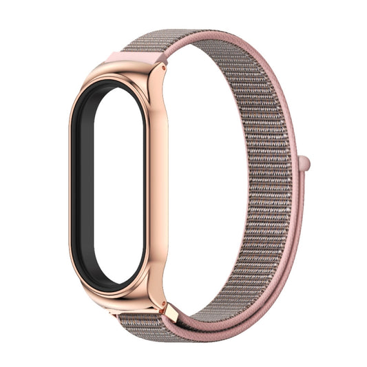 For Xiaomi Mi Band 7 / 7 NFC MIJOBS CS Stainless Steel Case Nylon Watch Band(Pink Sand Rose Gold) by MIJOBS