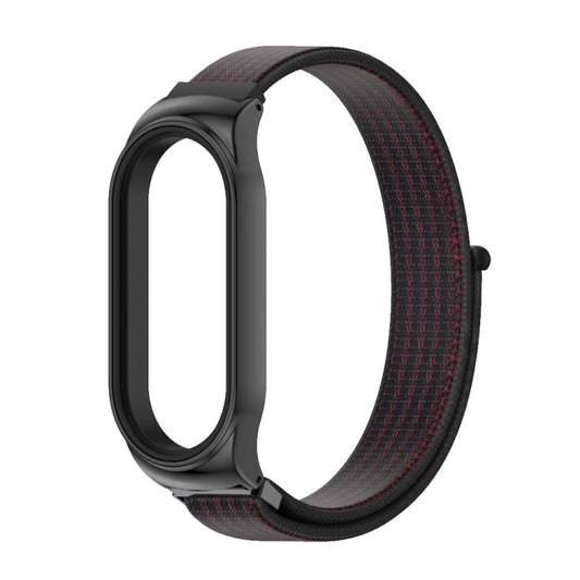 For Xiaomi Mi Band 7 / 7 NFC MIJOBS CS Stainless Steel Case Nylon Watch Band(Black Red) by MIJOBS