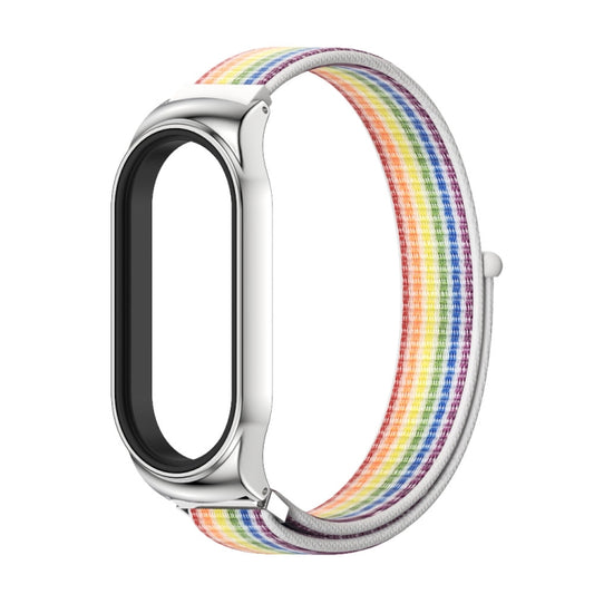 For Xiaomi Mi Band 7 / 7 NFC MIJOBS CS Stainless Steel Case Nylon Watch Band(Colorful Silver) by MIJOBS