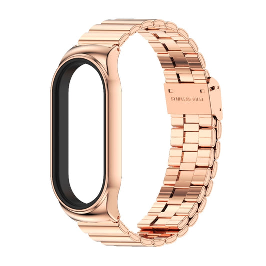 For Xiaomi Mi Band 7 / 7 NFC MIJOBS CS Bamboo Buckle Stainless Steel Watch Band(Rose Gold) by MIJOBS