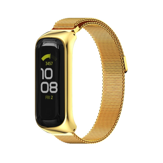For Samsung Galaxy Fit 2 MIJOBS Milan Magnetic Stainless Steel Watch Band(Gold) by MIJOBS