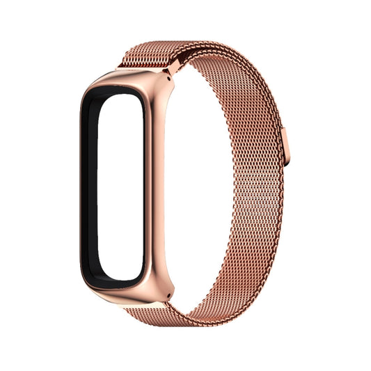 For Samsung Galaxy Fit 2 MIJOBS Milan Magnetic Stainless Steel Watch Band(Rose Gold) by MIJOBS