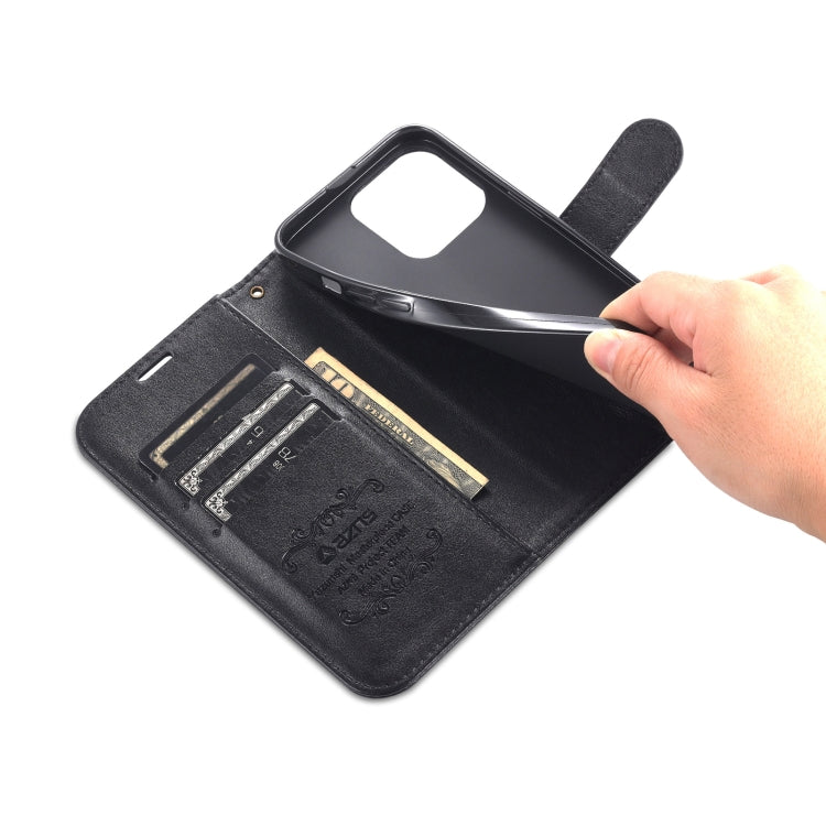 For iPhone 14 Pro AZNS Sheepskin Texture Horizontal Flip Leather Case(Black) - iPhone 14 Pro Cases by AZNS | Online Shopping UK | buy2fix