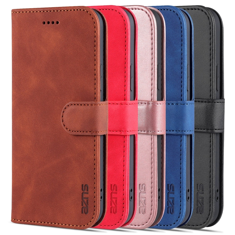 For iPhone 14 AZNS Skin Feel Calf Texture Horizontal Flip Leather Case (Brown) - iPhone 14 Cases by AZNS | Online Shopping UK | buy2fix