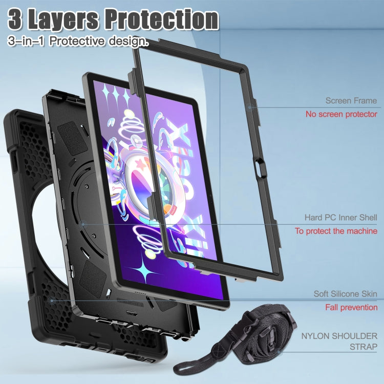 For Lenovo Tab M10 Plus 10.6 3rd Gen 2022 Silicone + PC Protective Tablet Case(Black) - Lenovo by buy2fix | Online Shopping UK | buy2fix