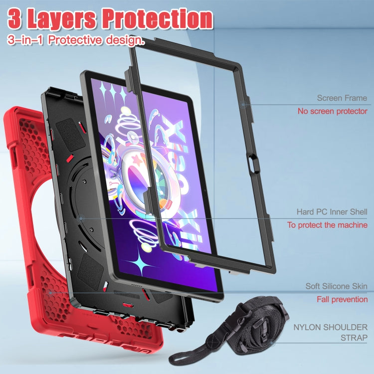 For Lenovo Tab M10 Plus 10.6 3rd Gen 2022 Silicone + PC Protective Tablet Case(Red) - Lenovo by buy2fix | Online Shopping UK | buy2fix