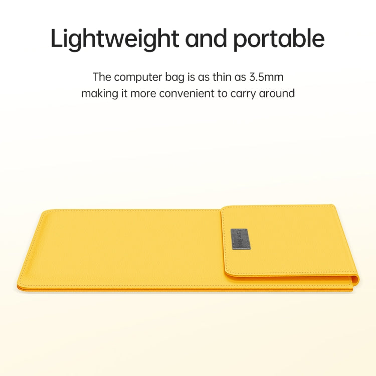4 in 1 Lightweight and Portable Leather Computer Bag, Size:11/12 inches(Yellow) - 12.1 inch by buy2fix | Online Shopping UK | buy2fix