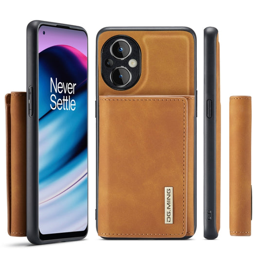For OnePlus Nord N20 5G DG.MING M1 Series 3-Fold Multi Card Wallet + Magnetic Phone Case(Brown) by DG.MING
