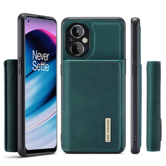 For OnePlus Nord N20 5G DG.MING M1 Series 3-Fold Multi Card Wallet + Magnetic Phone Case(Green) by DG.MING