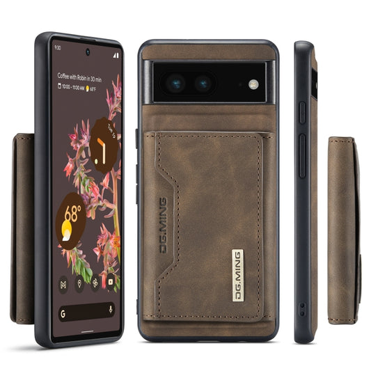 For Google Pixel 7 5G DG.MING M2 Series 3-Fold Multi Card Bag Phone Case(Coffee) by DG.MING