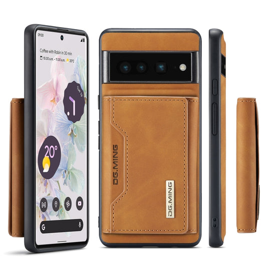For Google Pixel 7 Pro 5G DG.MING M2 Series 3-Fold Multi Card Bag Phone Case(Brown) by DG.MING