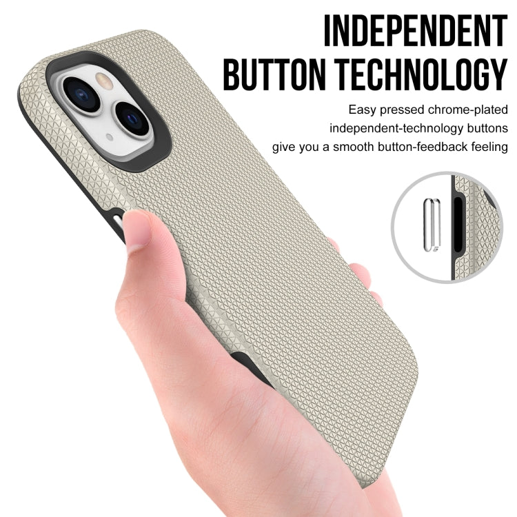 For iPhone 14 Plus Triangle Armor Texture Phone Case (Gold) - iPhone 14 Plus Cases by buy2fix | Online Shopping UK | buy2fix