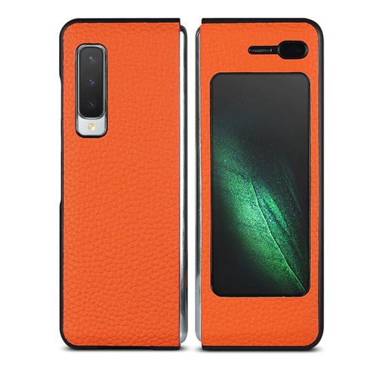 For Galaxy Fold / W2020 Shockproof Full Coverage Litchi Texture Leather Case(Orange) - Galaxy Phone Cases by buy2fix | Online Shopping UK | buy2fix