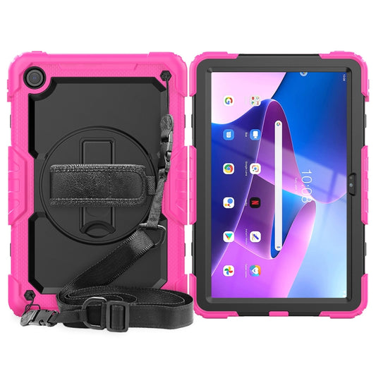 For Lenovo Tab M10 Plus 10.6 3rd Gen 2022 Silicone + PC Tablet Case(Black + Rose Red) - Lenovo by buy2fix | Online Shopping UK | buy2fix