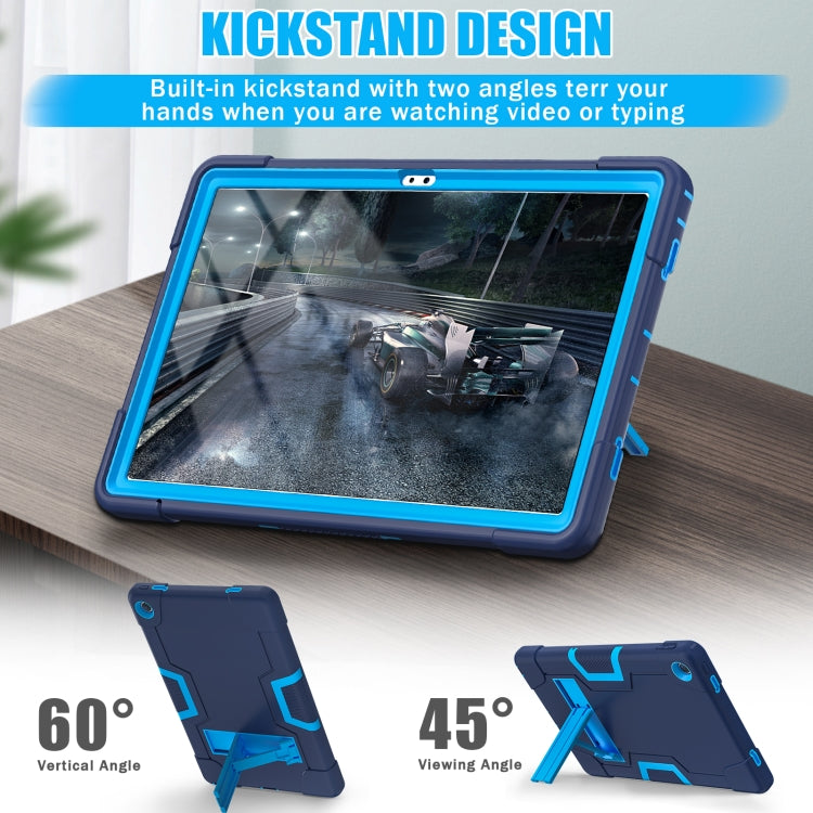 For Lenovo Tab M10 Plus 10.6 3rd Gen 2022 Contrast Color Robot Shockproof Silicone + PC Tablet Case(Navy Blue) - Lenovo by buy2fix | Online Shopping UK | buy2fix