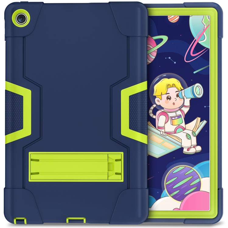 For Lenovo Tab M10 Plus 10.6 3rd Gen 2022 Contrast Color Robot Shockproof Silicone + PC Tablet Case(Navy Green) - Lenovo by buy2fix | Online Shopping UK | buy2fix