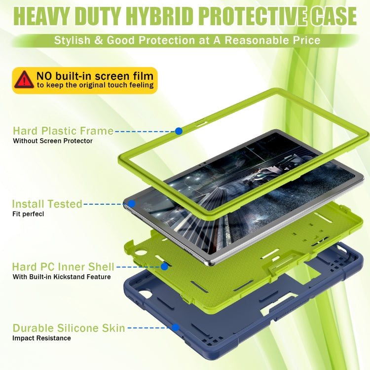 For Lenovo Tab M10 Plus 10.6 3rd Gen 2022 Contrast Color Robot Shockproof Silicone + PC Tablet Case(Navy Green) - Lenovo by buy2fix | Online Shopping UK | buy2fix
