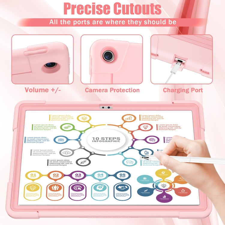 For Lenovo Tab M10 Plus 10.6 3rd Gen 2022 Contrast Color Robot Shockproof Silicone + PC Tablet Case(Pink) - Lenovo by buy2fix | Online Shopping UK | buy2fix