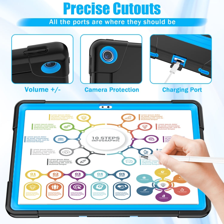 For Lenovo Tab M10 Plus 10.6 3rd Gen 2022 Contrast Color Robot Shockproof Silicone + PC Tablet Case(Black Blue) - Lenovo by buy2fix | Online Shopping UK | buy2fix