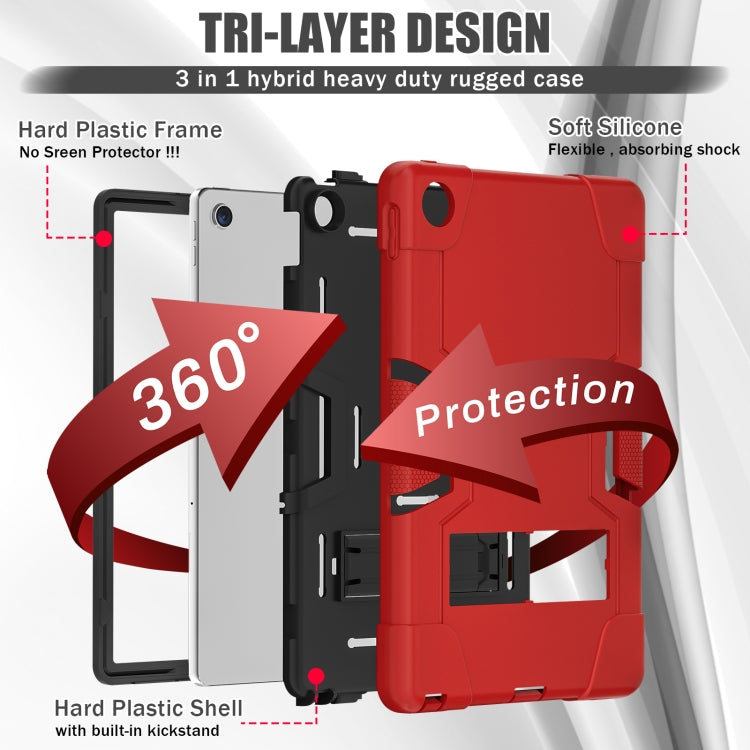 For Lenovo Tab M10 Plus 10.6 3rd Gen 2022 Contrast Color Robot Shockproof Silicone + PC Tablet Case(Red Black) - Lenovo by buy2fix | Online Shopping UK | buy2fix