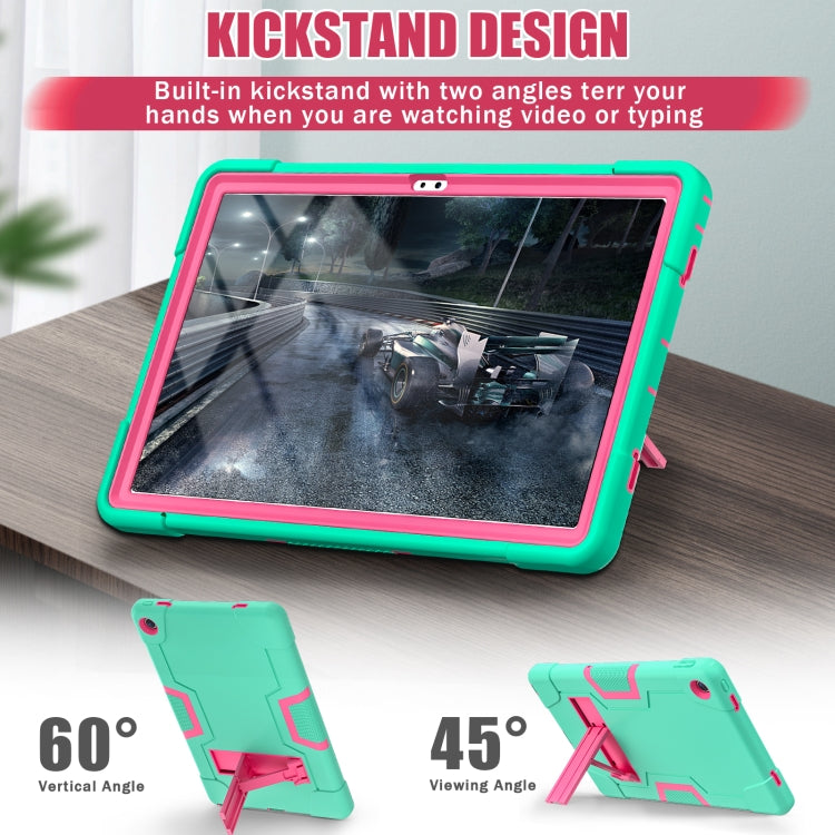 For Lenovo Tab M10 Plus 10.6 3rd Gen 2022 Contrast Color Robot Shockproof Silicone + PC Tablet Case(Green Rose Red) - Lenovo by buy2fix | Online Shopping UK | buy2fix