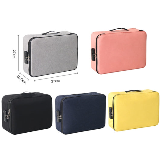 Large Capacity Multi-layers Foldable Fabric Document Storage Bag, Specification:Three Layers-Locked(Pink) by buy2fix