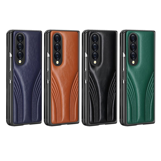 For Samsung Galaxy Z Fold4 Embossed Folding Phone Case(Blue) - Galaxy Z Fold4 5G Cases by buy2fix | Online Shopping UK | buy2fix