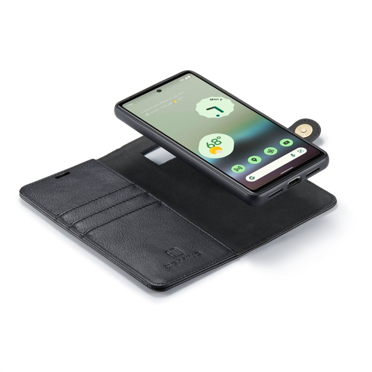 For Google Pixel 6A DG.MING Crazy Horse Texture Detachable Magnetic Leather Phone Case(Black) - Google Cases by DG.MING | Online Shopping UK | buy2fix