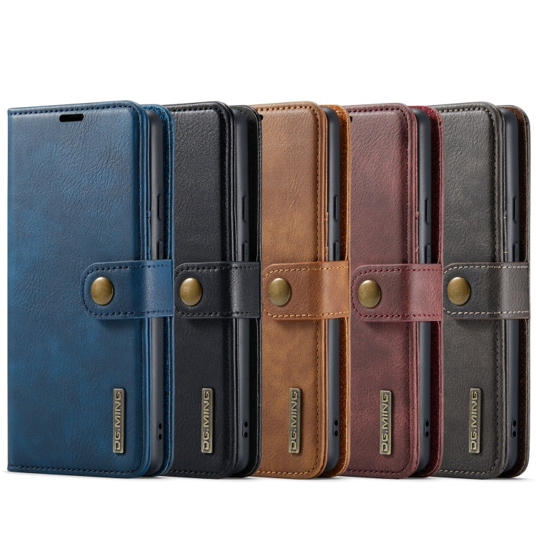 For Google Pixel 6A DG.MING Crazy Horse Texture Detachable Magnetic Leather Phone Case(Black) - Google Cases by DG.MING | Online Shopping UK | buy2fix