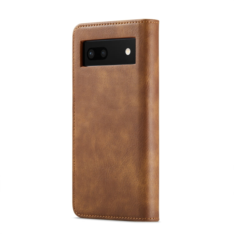For Google Pixel 6A DG.MING Crazy Horse Texture Detachable Magnetic Leather Phone Case(Brown) - Google Cases by DG.MING | Online Shopping UK | buy2fix