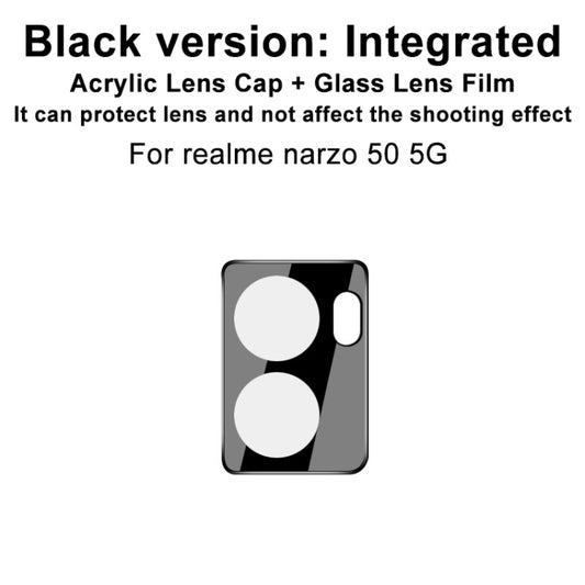 For OPPO Realme Narzo 50 5G imak Integrated Rear Camera Lens Tempered Glass Film with Lens Cap Black Version by imak