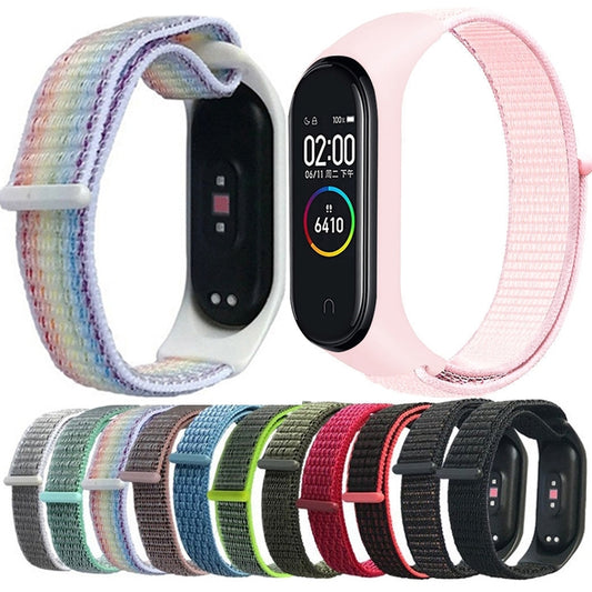 For Xiaomi Mi Band 7 Nylon Weave Watch Band(Iron Anchor Gray) by buy2fix