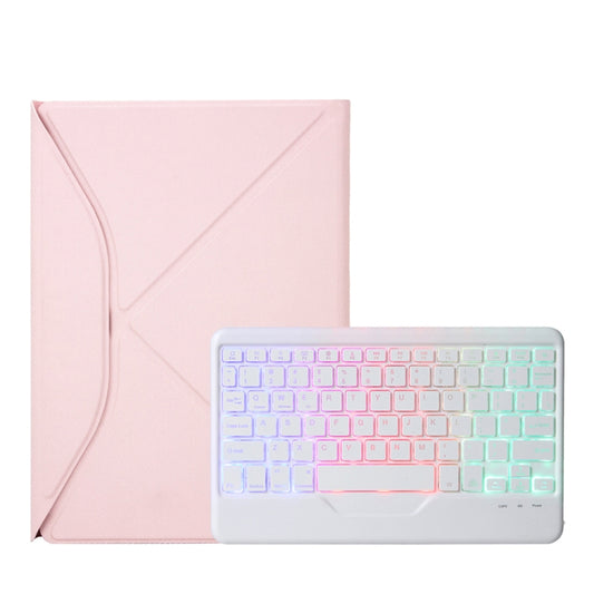 Z102BS Pen Slot Backlight Bluetooth Keyboard Leather Tablet Case For iPad 10.2 2021/2020/2019(Pink) by buy2fix