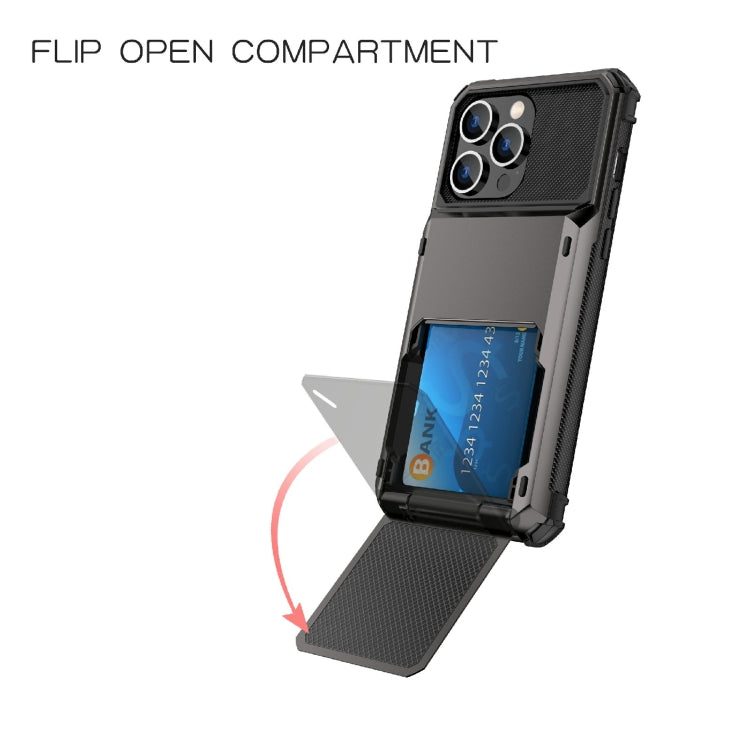 For iPhone 14 Plus Scratch-Resistant Shockproof Heavy Duty Rugged Armor Protective Case with Card Slot (White) - iPhone 14 Plus Cases by buy2fix | Online Shopping UK | buy2fix