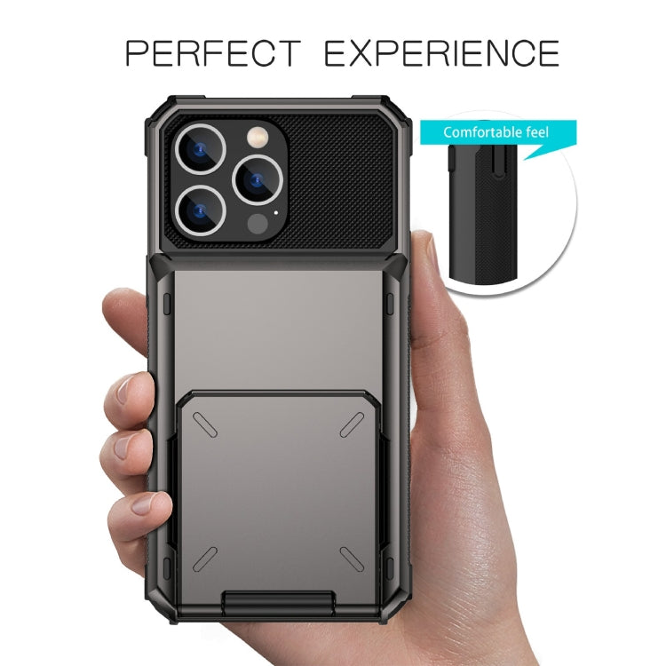 For iPhone 14 Plus Scratch-Resistant Shockproof Heavy Duty Rugged Armor Protective Case with Card Slot (White) - iPhone 14 Plus Cases by buy2fix | Online Shopping UK | buy2fix