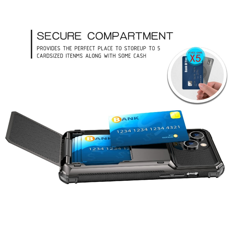 For iPhone 14 Plus Scratch-Resistant Shockproof Heavy Duty Rugged Armor Protective Case with Card Slot (White) - iPhone 14 Plus Cases by buy2fix | Online Shopping UK | buy2fix