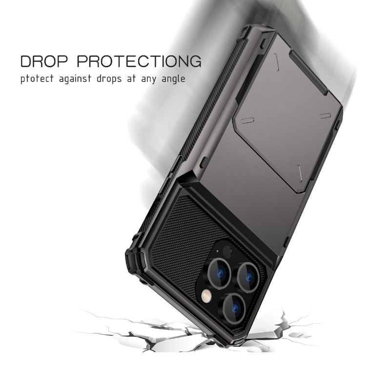 For iPhone 14 Plus Scratch-Resistant Shockproof Heavy Duty Rugged Armor Protective Case with Card Slot (White) - iPhone 14 Plus Cases by buy2fix | Online Shopping UK | buy2fix