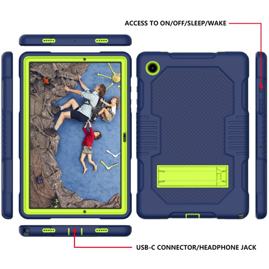 For Samsung Galaxy Tab A8 10.5 2021 X200 Contrast Color Robot Shockproof Silicone + PC Tablet Case(Navy Blue Yellow Green) - Other Galaxy Tab PC by buy2fix | Online Shopping UK | buy2fix