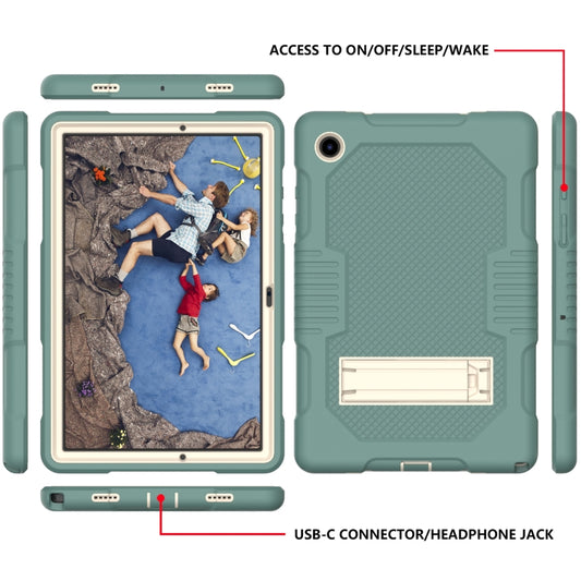 For Samsung Galaxy Tab A8 10.5 2021 X200 Contrast Color Robot Shockproof Silicone + PC Tablet Case(Emerald Green) - Other Galaxy Tab PC by buy2fix | Online Shopping UK | buy2fix