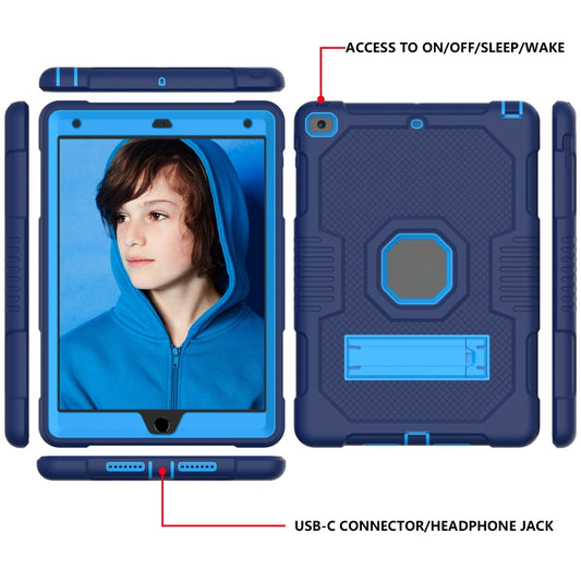 For iPad 10.2 2021 Contrast Color Robot Shockproof Silicone + PC Tablet Case(Navy Blue) - iPad 10.2 Cases by buy2fix | Online Shopping UK | buy2fix