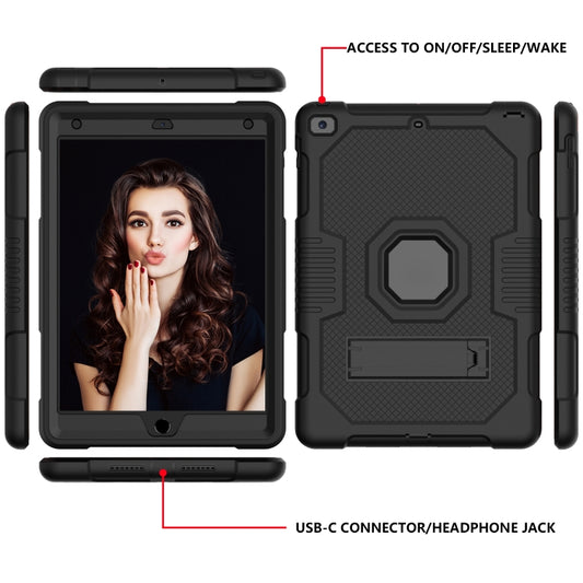 For iPad 10.2 2021 Contrast Color Robot Shockproof Silicone + PC Tablet Case(Black) - iPad 10.2 Cases by buy2fix | Online Shopping UK | buy2fix