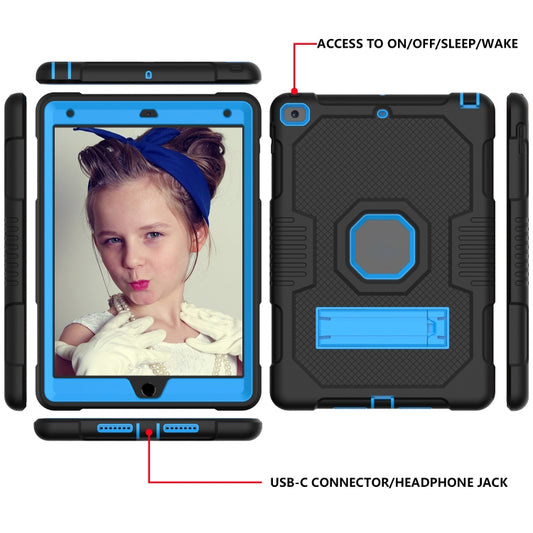 For iPad 10.2 2021 Contrast Color Robot Shockproof Silicone + PC Tablet Case(Black Blue) - iPad 10.2 Cases by buy2fix | Online Shopping UK | buy2fix