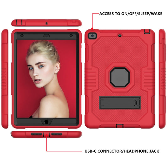 For iPad 10.2 2021 Contrast Color Robot Shockproof Silicone + PC Tablet Case(Red Black) - iPad 10.2 Cases by buy2fix | Online Shopping UK | buy2fix