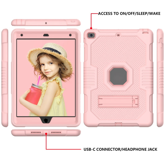 For iPad 10.2 2021 Contrast Color Robot Shockproof Silicone + PC Tablet Case(Rose Gold) - iPad 10.2 Cases by buy2fix | Online Shopping UK | buy2fix