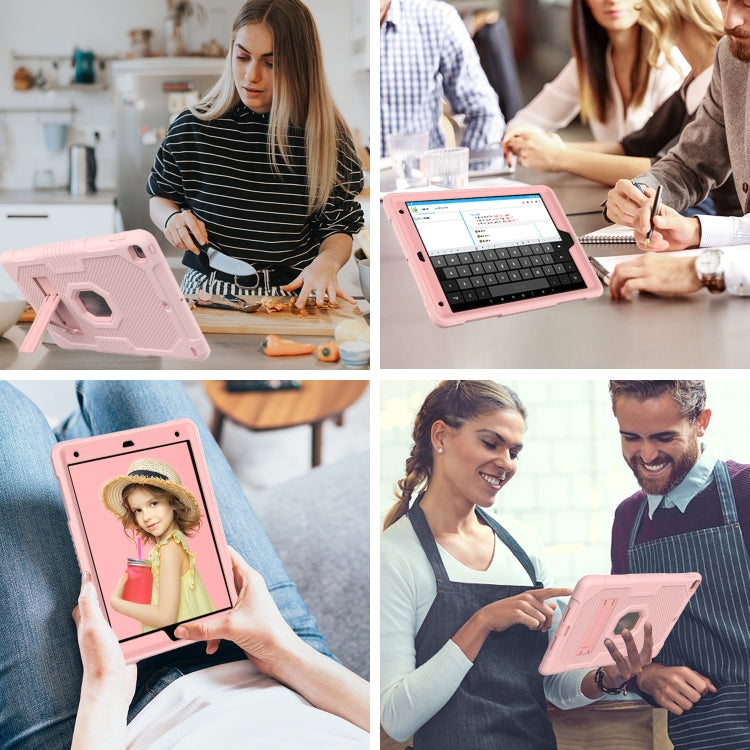 For iPad 10.2 2021 Contrast Color Robot Shockproof Silicone + PC Tablet Case(Rose Gold) - iPad 10.2 Cases by buy2fix | Online Shopping UK | buy2fix