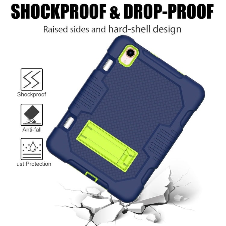 For iPad mini 2024 /mini 6 Contrast Color Robot Shockproof Silicone + PC Tablet Case(Navy Blue Yellow Green) - iPad mini 6 Cases by buy2fix | Online Shopping UK | buy2fix